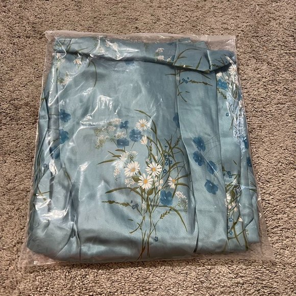 Reformation Chania Silk Dress in Blue - Picture 3 of 8